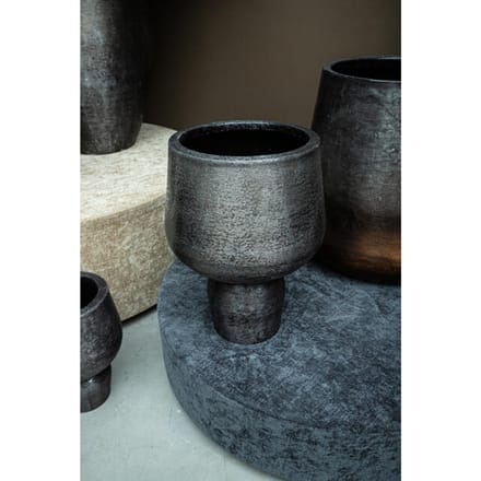 PTMD - Pot Wayan - Zwart - 51.5x51.5x59cm - Set van 3