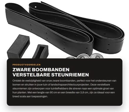 Steunriemen Verstelbaar - Boombanden - Plantenbinders - Zware Constructie - 2 Stuks - 90x3,8 cm