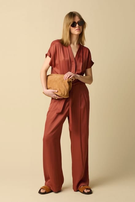 Sissy-Boy - Donkerrode jumpsuit met ceintuur