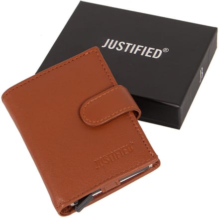 Leather Nappa credit case holder cognac + box