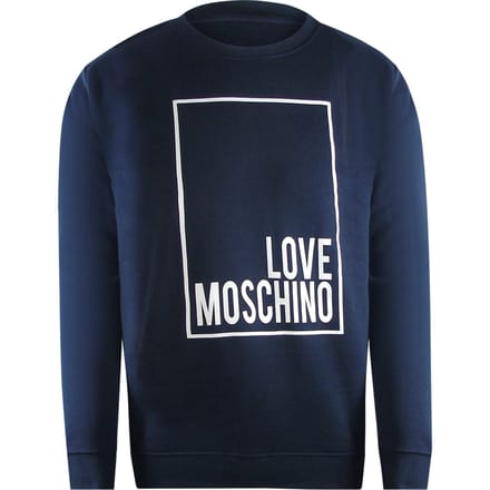 Love Moschino Box Logo Marineblauwe Sweatshirt