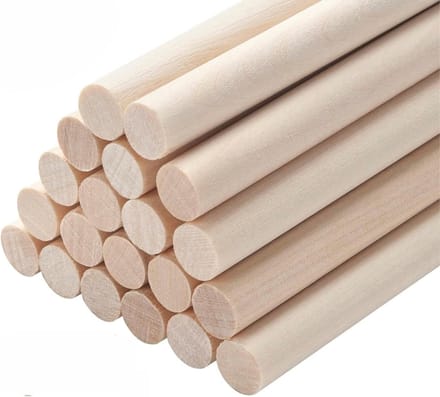 20 Stuks Houten Dowel Sticks 9.5mm x 30cm voor Creatief Knutselen, Macramé en DIY Projecten