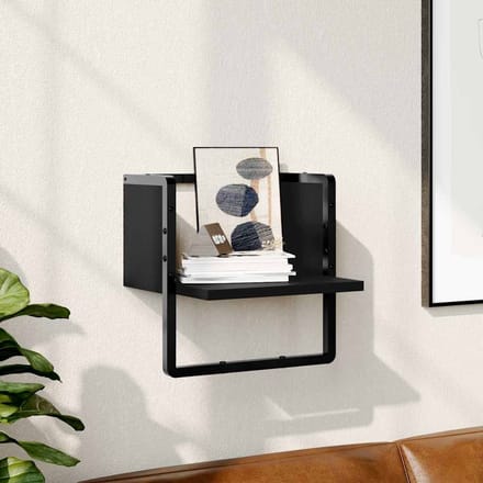 vidaXL - Wandschap - met - stang - 30x25x30 - cm - zwart