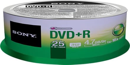 Sony 25DPR47SP - 25 x DVD+R - 4.7 GB ( 120min ) 16x - spindle