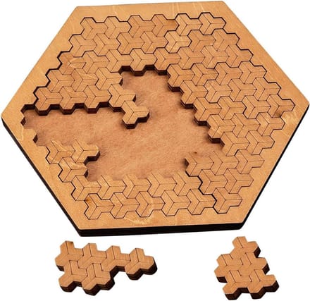 Houten Geometrische Puzzel - Hout Puzzel - Ontspanning en Cognitieve Training - Omgekeerd Denkspel