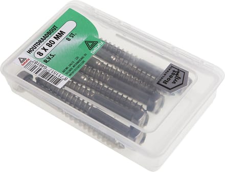 Deltafix - Houtdraadbout 6x50mm rvs 20st