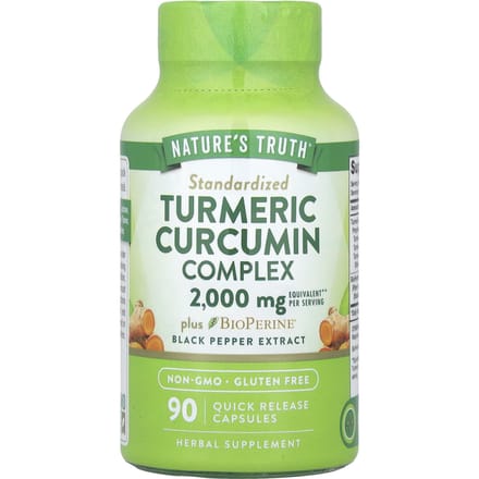 Nature's Truth, Complexe de curcumine et de curcuma avec extrait de poivre noir BioPerine®, 90 capsules à libération rapide