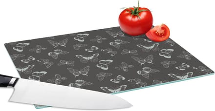 Glazen Snijplank - 28x20 - Vlinders - Retro - Design - Snijplanken Glas