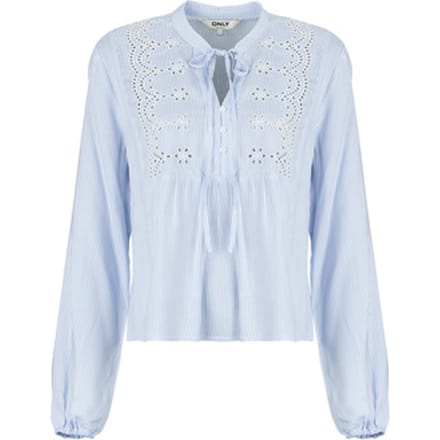 Only Dames Blouse regular fit Blauw L V Hals Volwassenen