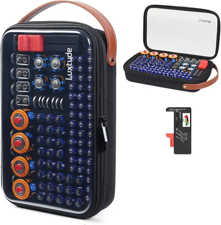 Batterij Organizer - Batterij Opslag - Batterijen Sorteren - Met Tester - 102 Batterijen - Zwart