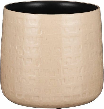 Mica Decorations Plantenpot - keramiek - beige - D19/H17 cm - bloempot