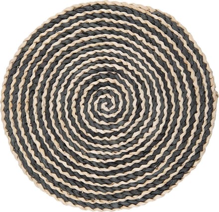 Clayre & Eef Placemat Ø 35x1 cm Beige Zwart Stro