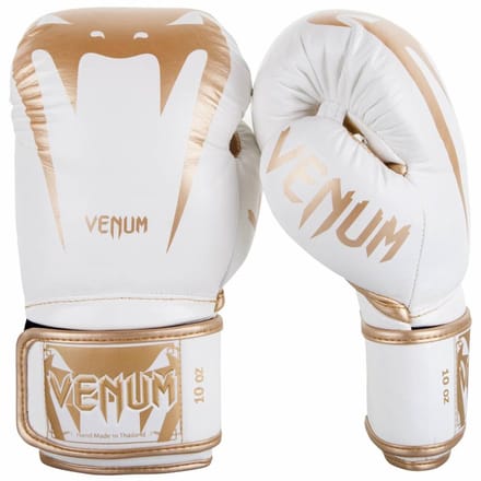 Bokshandschoenen Venum Giant 3.0 Nappa Leer Wit Goud - 8 OZ