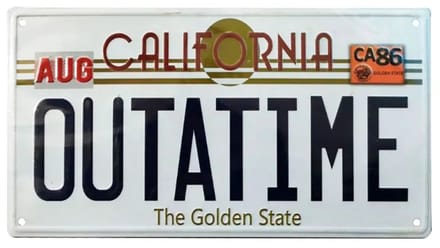 FaNaTtik Back To The Future Metal Sign ´Outatime´ DeLorean License Plate Tin signs