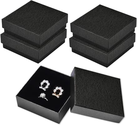 4 stuks zwart mat kraftkarton juwelendoosjes (zwart)