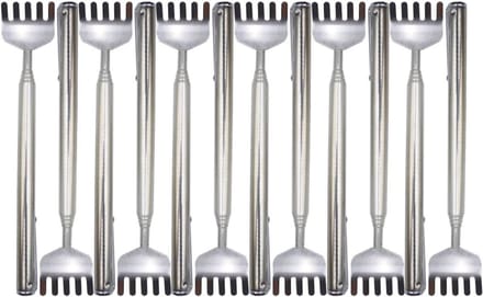 Rugkrabbers Set - Massage Hulpmiddel - Jeuk Verlichten - Uitschuifbaar Ontwerp - 12 Stuks - Zilver