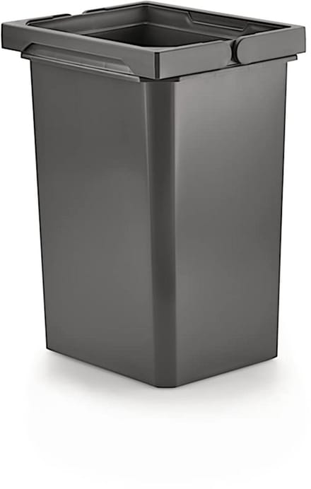 Kleine Keuken Prullenbak 10 Liter - Antraciet - Compact - Kunststof