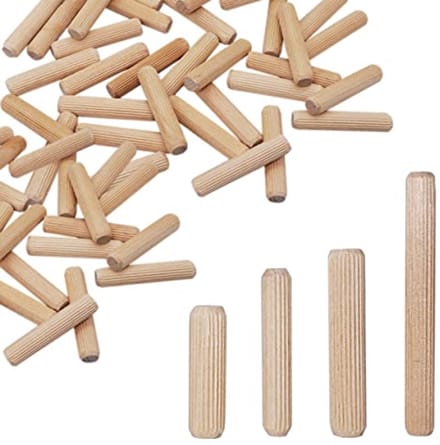 Houten Pluggen 8 x 90 mm - 10 Stuks, Gegroefd en Geribbeld voor Meubels