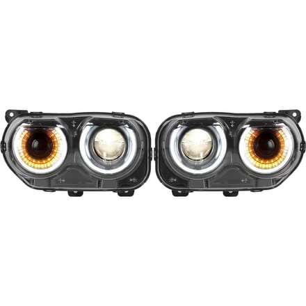 VLAND LED Projector Koplampen Dubbele Bundels Geschikt voor Dodge Challenger SRT Hellcat 2015 2020 LHD gray
