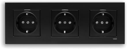 Wandcontactdoos Stopcontact Inbouw Panasonic Viko--Zwart-Randaarde-Compleet