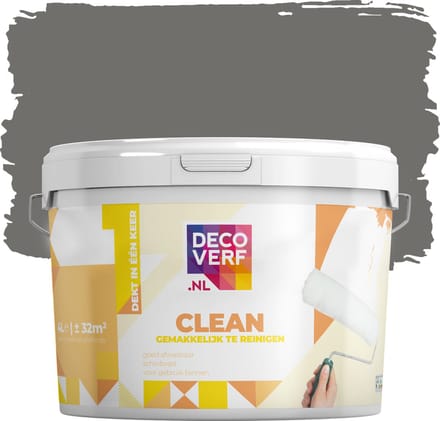 Decoverf clean muurverf authentiek grijs, 4L