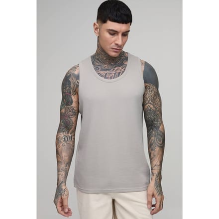 Tall Essential Regular Waffle Hemd | Grey | Size Small