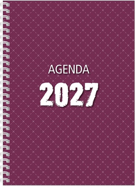 MGPcards - Agenda A4 2027 - Ringband - Spiraal - Flexibele kaft - Weekoverzicht - Purper - 21 x 29.5 cm