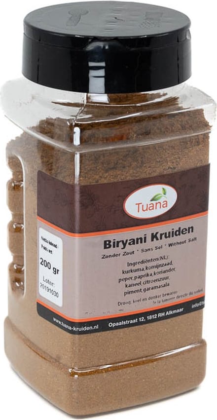 Tuana Kruiden - Biryani Kruidenmix - Strooibus 130 Gram - Tuanashop - MP-B-0011