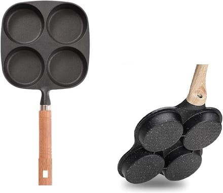 Pannenkoekenpan met 4 Vormen - Omelet Pan - Ontbijt Bakken - Antiaanbaklaag