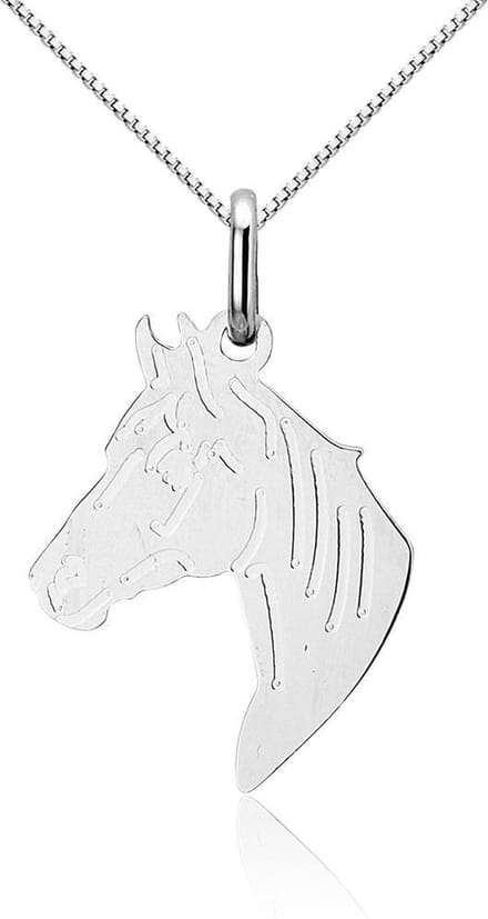 Montebello Ketting Paard - 925 Zilver Gerhodineerd - 20x30mm - 45cm