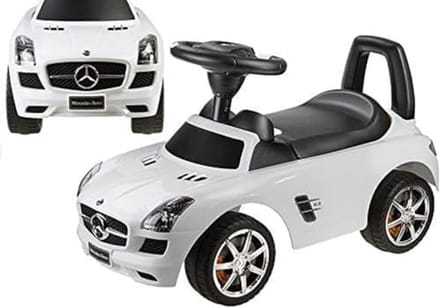 Gelicentieerde glijauto voor baby's en kinderen - Glijbaan speelgoed wit