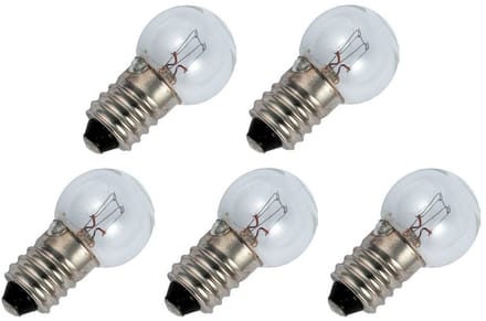 Signaallamp E10 6V 1.8W - 300 mAh - 5 stuks - G15 Gloeilamp Ø15mm - 29mm - 2500K - Dimbaar