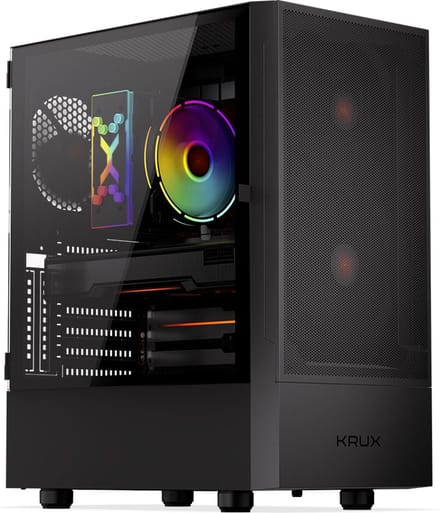 Krux DeepCool SilentGuard - Pc-behuizing - 3x Ventilatoren - Minimalistisch - Zwart