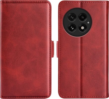 MobyDefend Hoesje - Geschikt voor OnePlus 13 - Luxe Wallet Book Case (Sluiting Zijkant) - Rood