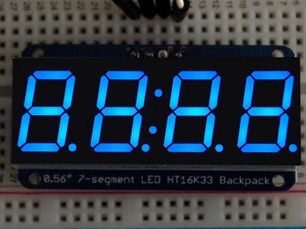 0.56 inch 4-Digit 7-Segment Display w/I2C Backpack Blauw adafruit 881