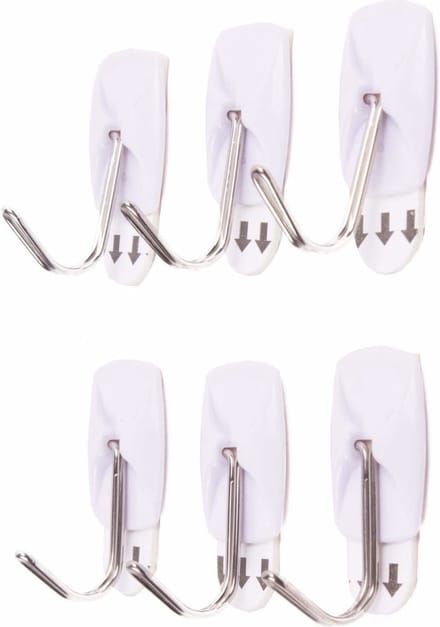 Benson Zelfklevende haken - verwijderbaar - 2.1 x 3 cm - wit - set van 6