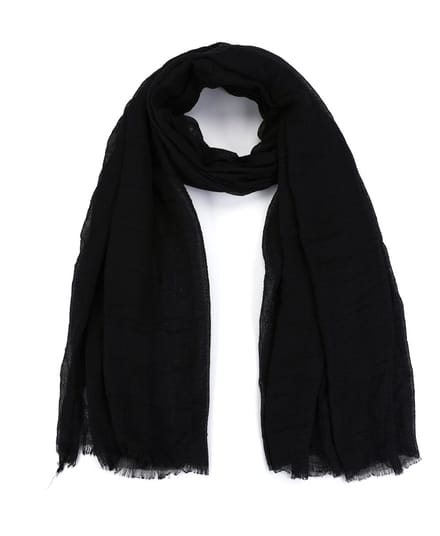 Sjaal - lange dunne sjaal - effen - herfst - winter - dames - zwart - cadeautip