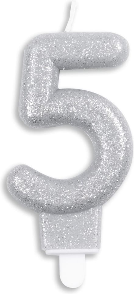 Wefiesta Cijferkaars '5' 4,4 X 7 X 1,2 Cm Wax Zilver