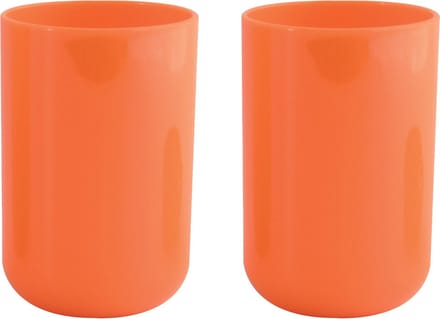 MSV Drinkbeker/limonadebeker - 4x - PS kunststof - oranje - 490 ml - camping bekers