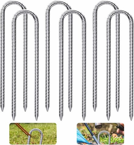 Grondankers Set van 6 - U-type 30 cm voor Tent, Trampoline en Tuinbeveiliging