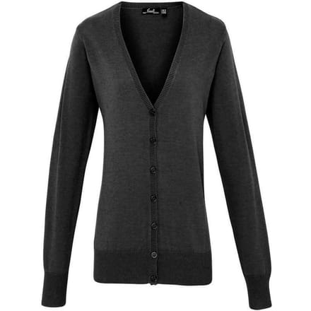 Premier Dames/Dames Gebreid Knoop Door Vest (Houtskool)