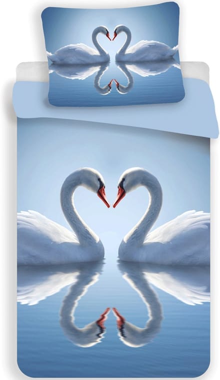 Zwaan dekbedovertrek 140 x 200 cm - 70 x 90 cm - polyester