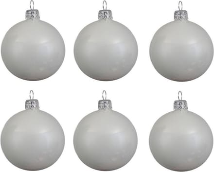 Glazen minikersthangers - diameter 2,5 - 24 stuks - xmas mini baubles - wit