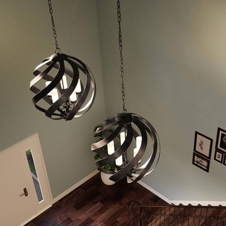 Quintiesse Hanglamp Blacksmith, Ø 66 cm, zwart, 5-lamps, IP44