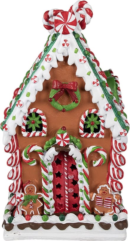 Clayre & Eef Gingerbread house 20x20x37 cm Bruin Polyresin