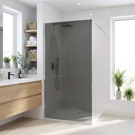 Rea Flexi Grey 100 - Gehard Glas 8 Mm (Grijs) - Douchewand - Chrome120X100X195Cm