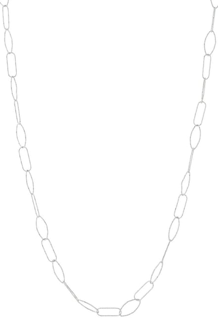 Bijoutheek Collier Lang Schakels Geometrisch Zilver