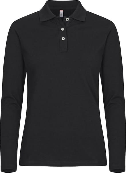 Clique Stretch Premium Polo L/S Women 028263 - Zwart - 42/XL