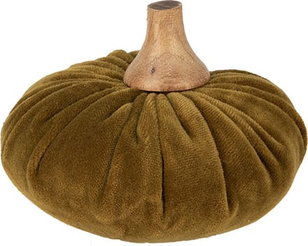 Clayre & Eef Decoratie Pompoen Ø 12x10 cm Groen Polyester Herfst decoratie
