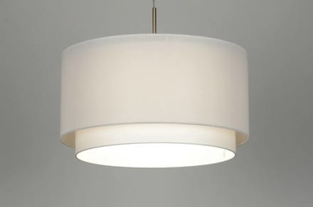 Lumidora Hanglamp 30141 - BERLIN - E27 - Wit - Textiel - ⌀ 47 cm